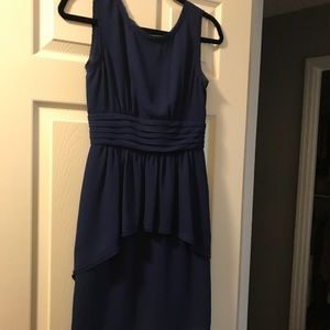 Bcbg peplum navy dress